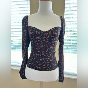 New Reformation Reign top in size 2 floral print Nina.